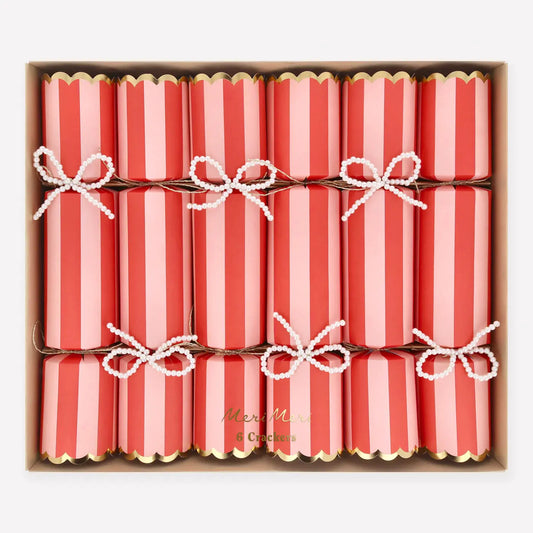 Pearl Bow No-Snap Crackers (x 6) Meri Meri