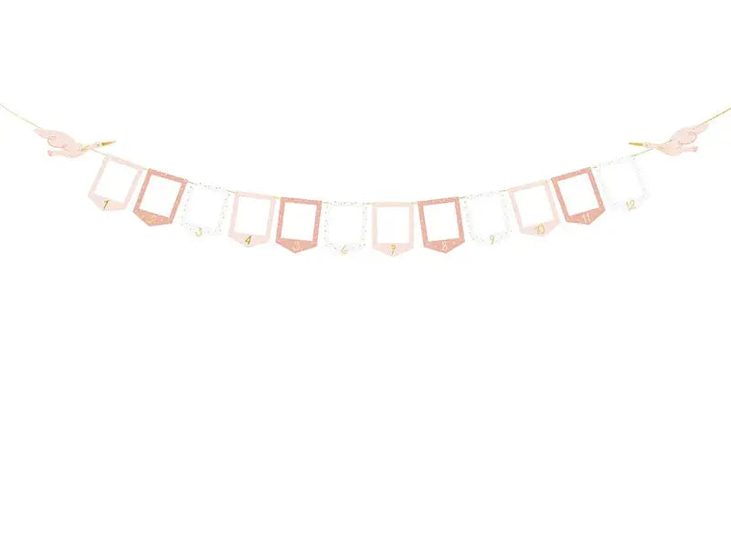Photo frame garland - Stork, 10.5x15 cm, mix Partydeco