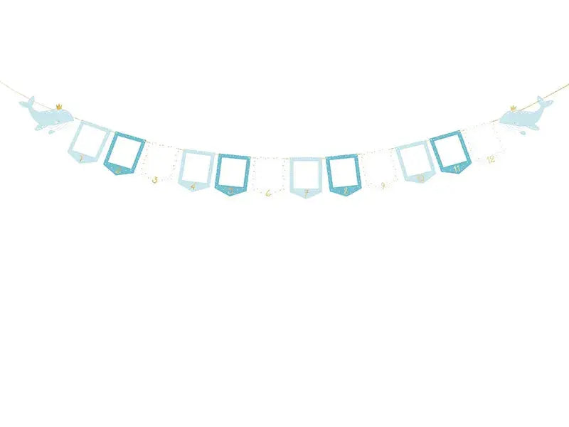 Photo frame garland - Whale, 10.5x15 cm, mix Partydeco
