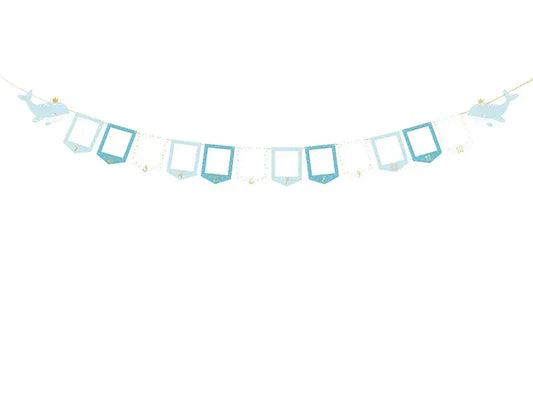 Photo frame garland - Whale, 10.5x15 cm, mix Partydeco