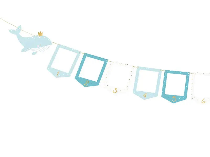 Photo frame garland - Whale, 10.5x15 cm, mix Partydeco