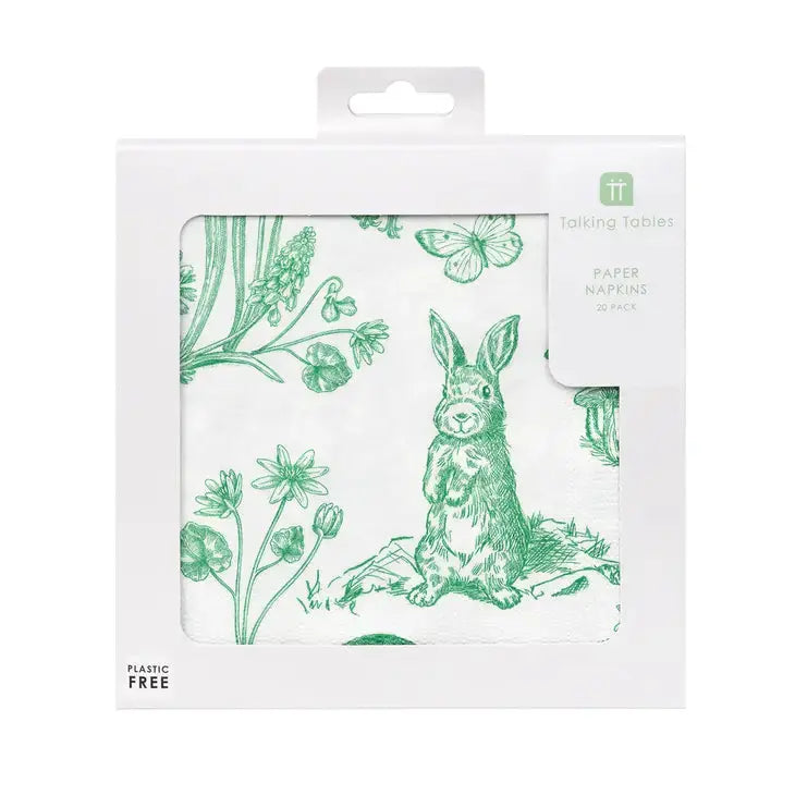 Pierre Easter Rabbit Paper Napkins - 20 Pack Talking Tables