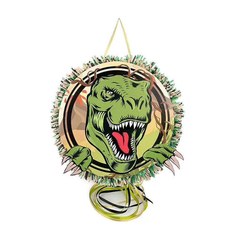 Pinata à tirer 3D DINOSAURE T-REX Diam 30 cm x 7.5 cm cotillons Alsace