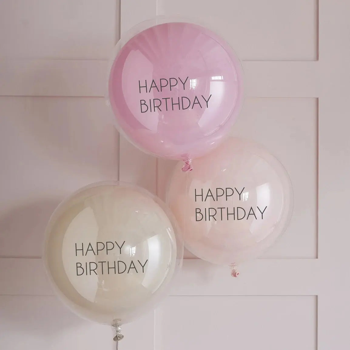 Pink Double Layered Happy Birthday Balloon Bundle Ginger Ray