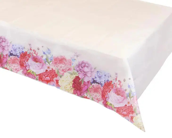 Pink Floral Paper Table Cover Talking Tables
