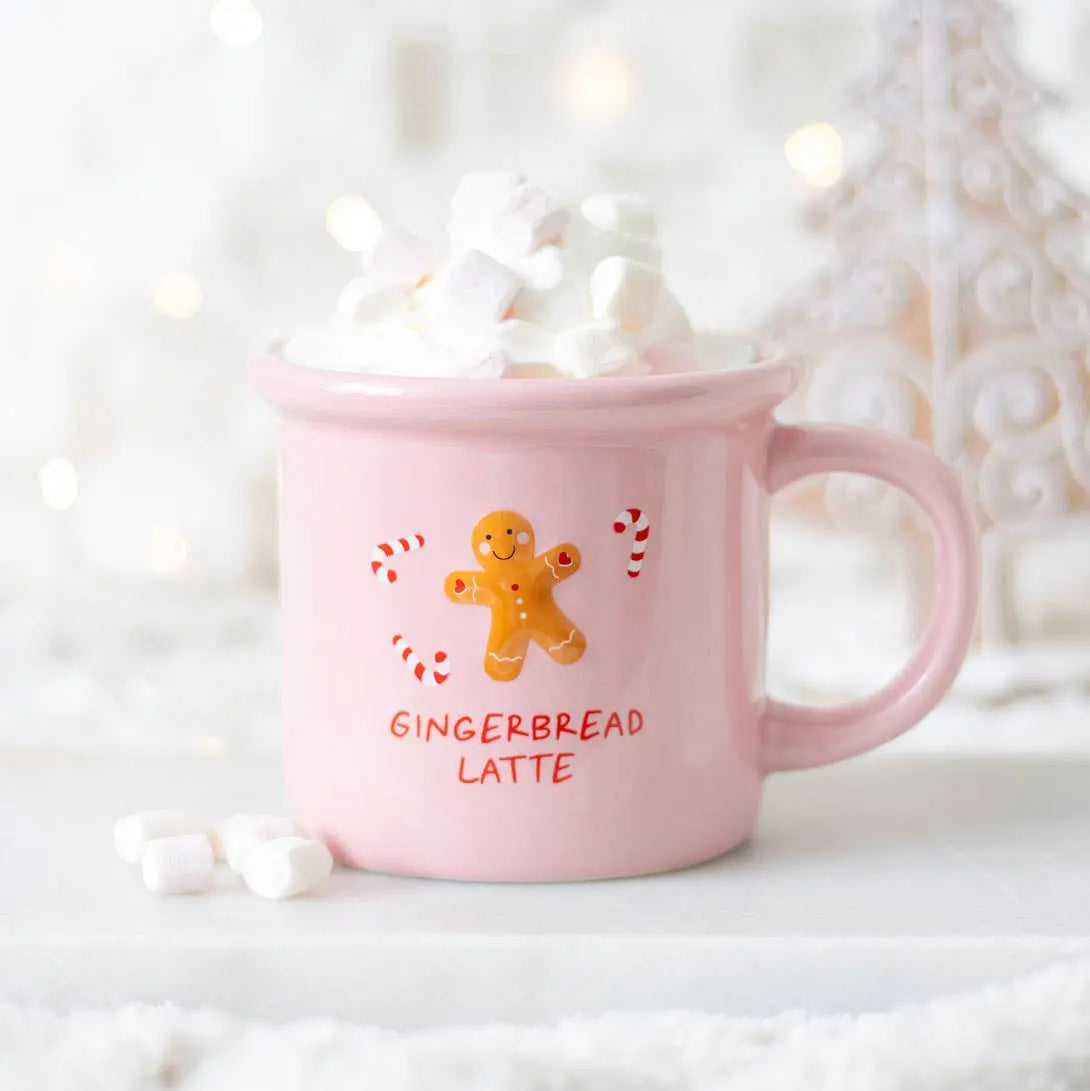 Pink Gingerbread Latte Christmas Mug Something Different Wholesale