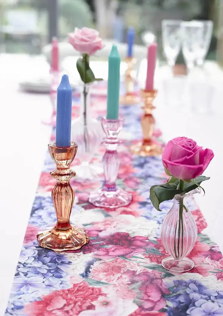Pink Glass Candlestick Holder - Home Décor Talking Tables