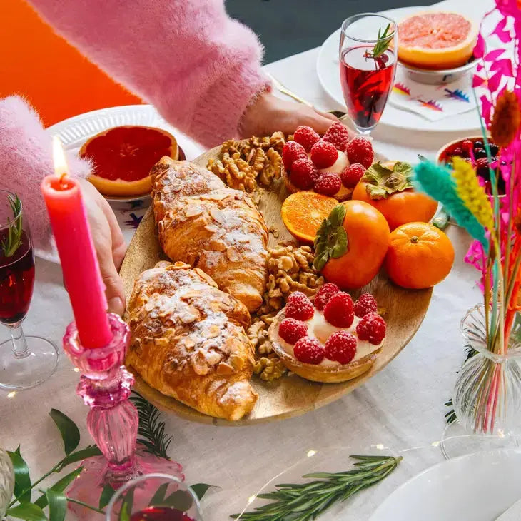 Pink Glass Candlestick Holder - Home Décor Talking Tables