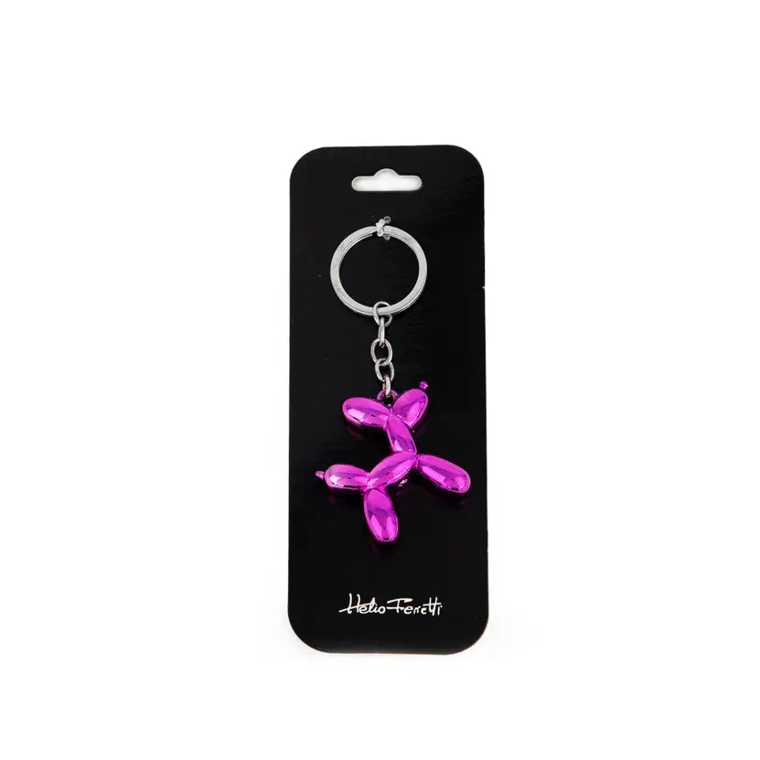 Pink Metallic Puppy Keychain Hf HELIO FERRETI