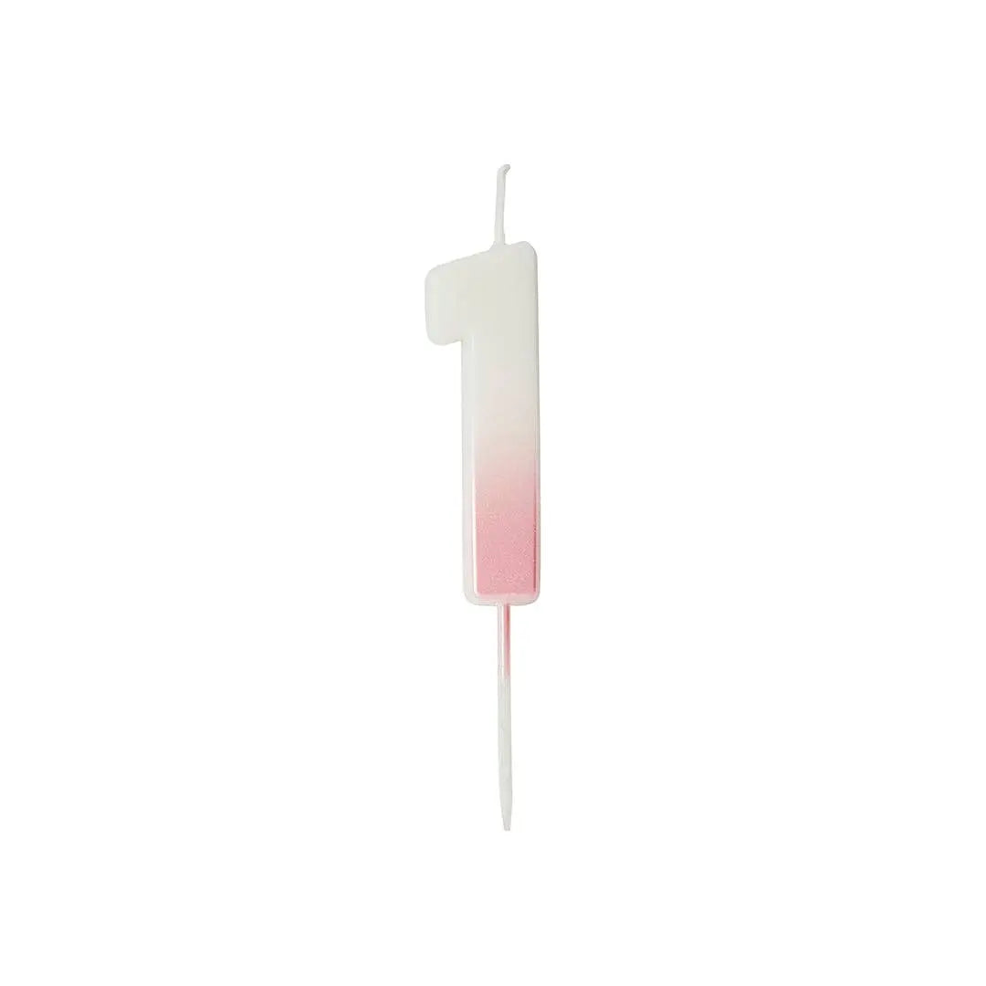 Pink Ombre Number 1 Wax Candle Hootyballoo by Club Green