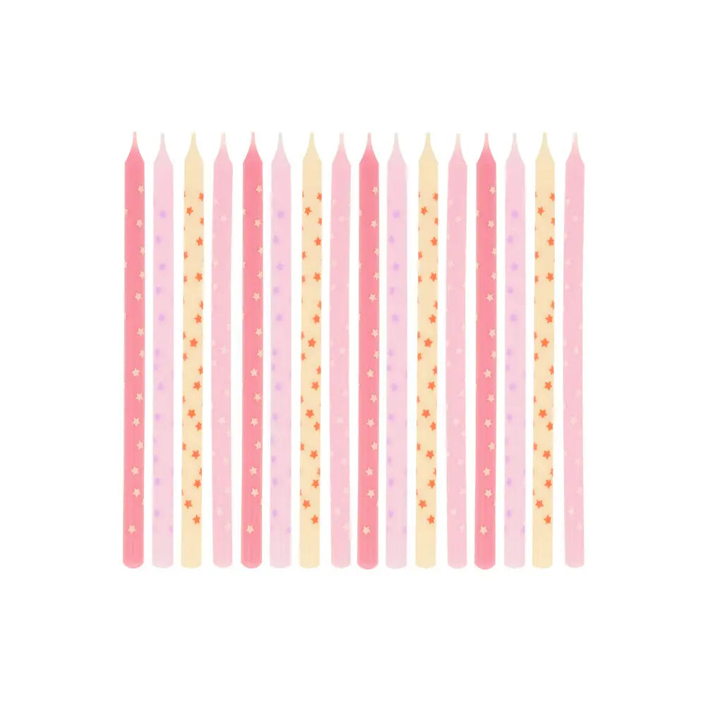 Pink Stars Candles (x 16) Meri Meri