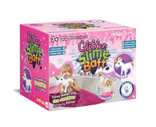 Pink & Purple Glitter Slime Baff with Unicorn Inflatable Zimpli Kids