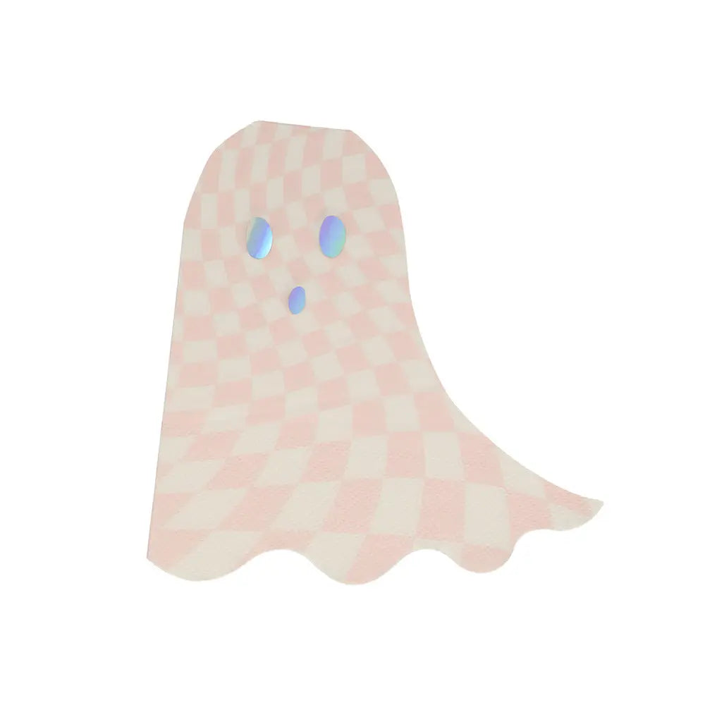 Pink checker ghost napkins Meri Meri