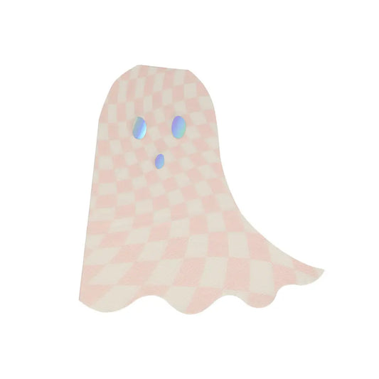 Pink checker ghost napkins Meri Meri