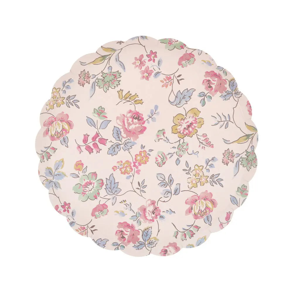 Pink chintz side plates Meri Meri