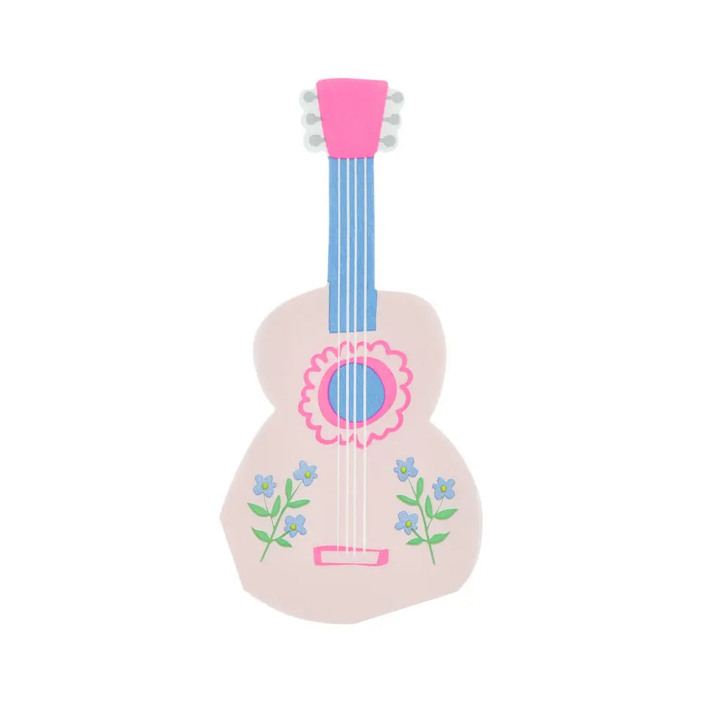 Pink guitar shaped napkins Meri Meri
