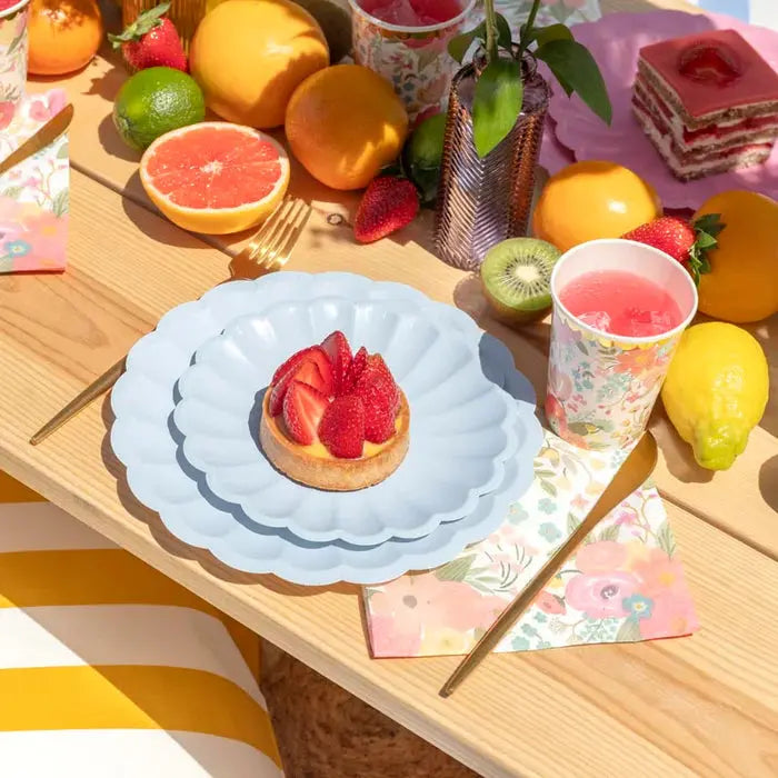 Plain cardboard plate Ø23cm Blue Pastel Oh yeah!