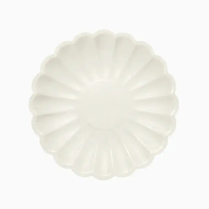 Plain cardboard plate Ø23cm White flower Oh yeah!