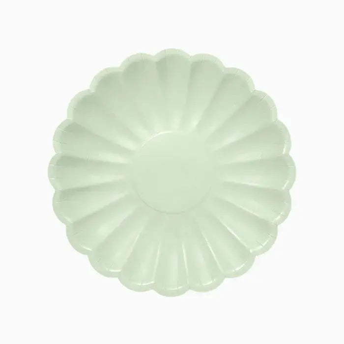 Plain cardboard plate Ø23cm mint flower Oh yeah!