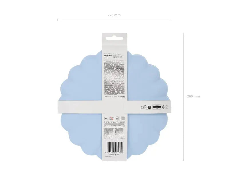 Plastic plates Ruffle, 22 x 22 cm, light blue Jollity & Co. + Daydream Society