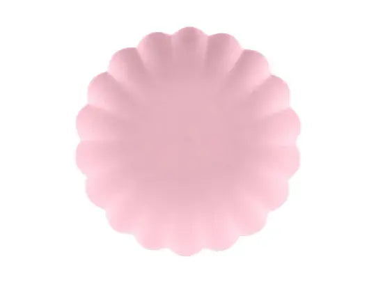 Plastic plates Ruffle, 22 x 22 cm, pink Partydeco