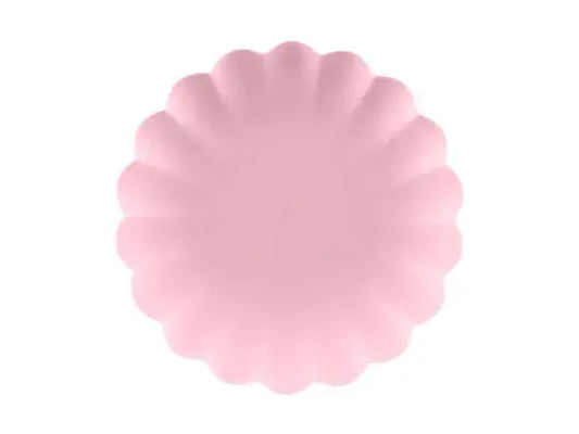 Plastic plates Ruffle, 22 x 22 cm, pink Partydeco
