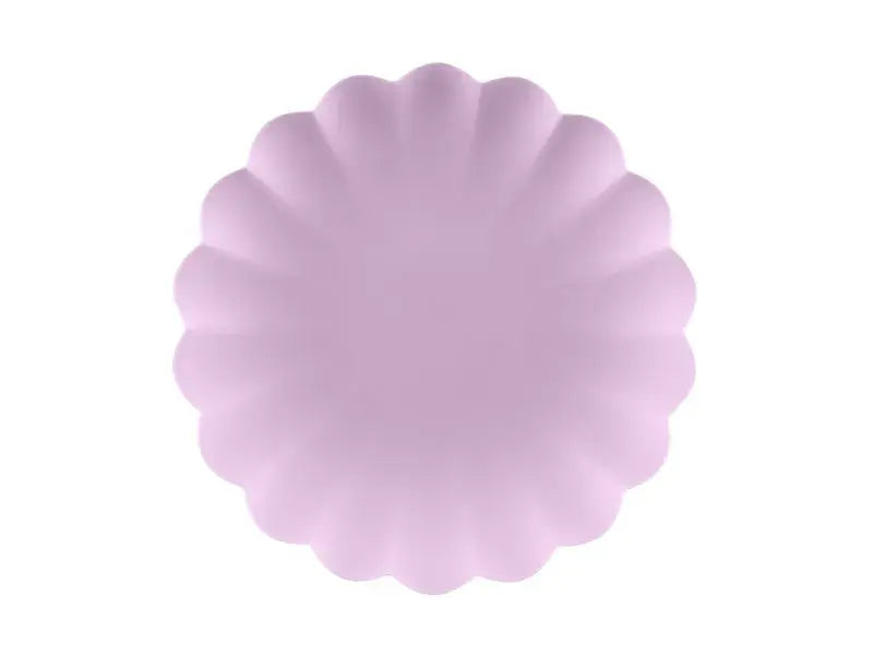 Plastic plates Ruffle, 22 x 22 cm, purple Partydeco