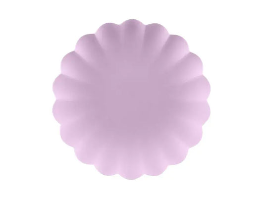 Plastic plates Ruffle, 22 x 22 cm, purple Partydeco