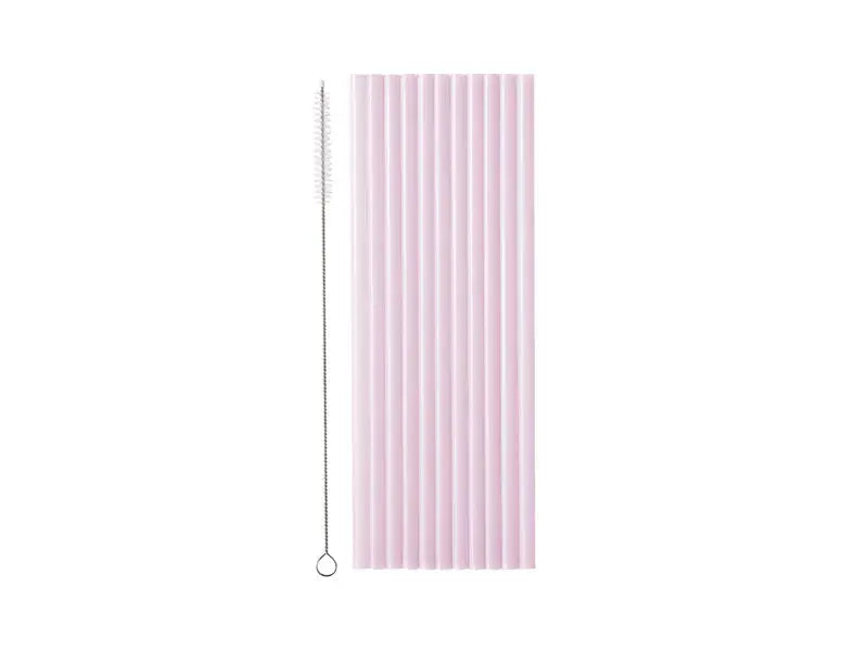 Plastic straws, 23 cm, purple Partydeco