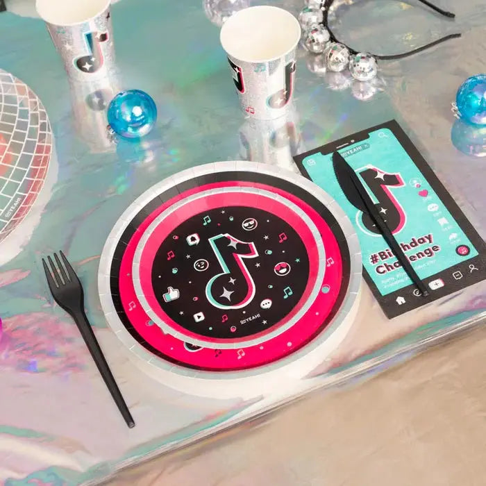 Plate cardboard Music dessert Ø17cm Oh yeah!