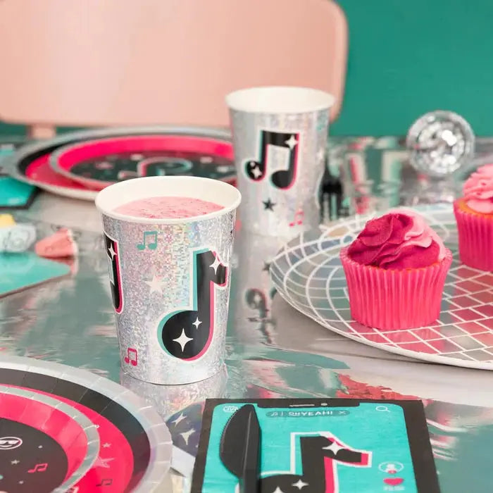 Plate cardboard Music dessert Ø17cm Oh yeah!