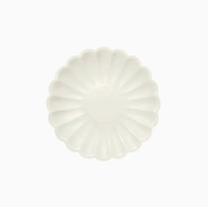 Plate flat cardboard Flower Ø18cm white Oh yeah!