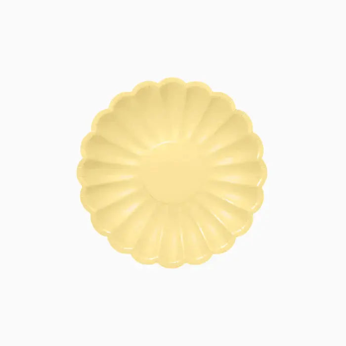 Plate flat cardboard Flower Ø18cm yellow Oh yeah!