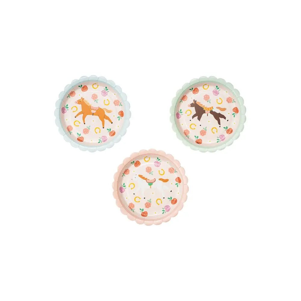 Plates Horses, 18 cm, mix Partydeco
