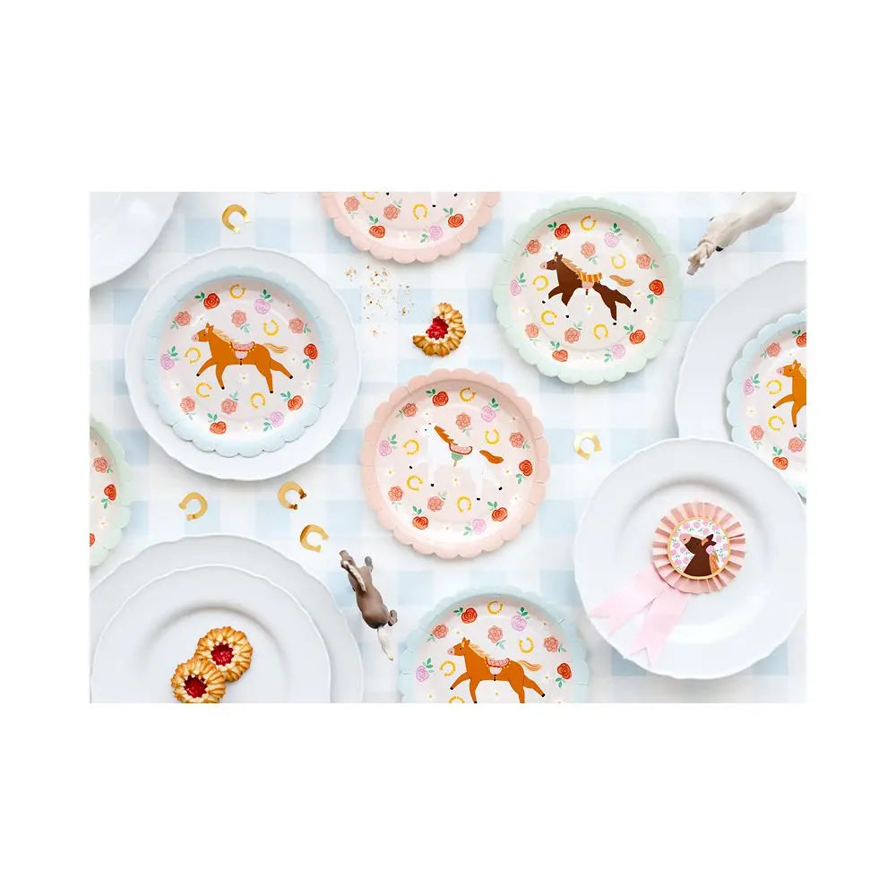 Plates Horses, 18 cm, mix Partydeco