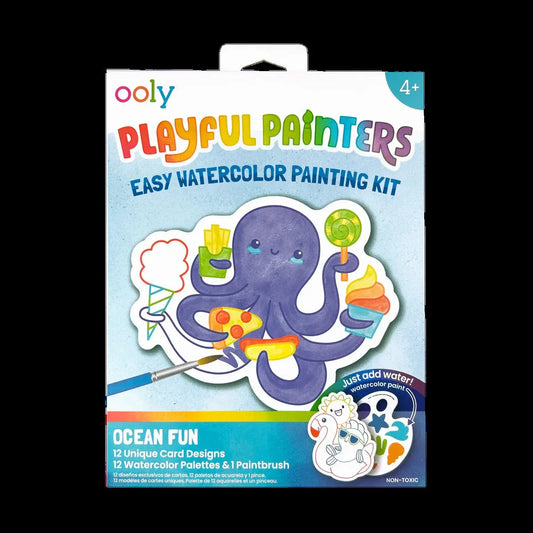 Playful Painters: Easy Watercolor Painting Kit – Ocean Pals (25 PC Set) OOLY