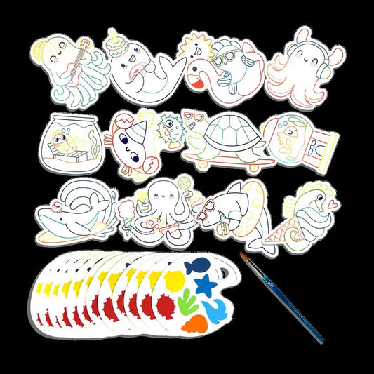 Playful Painters: Easy Watercolor Painting Kit – Ocean Pals (25 PC Set) OOLY