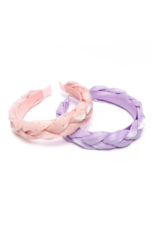 Plush Braid Headband - purple or pink thepartyville