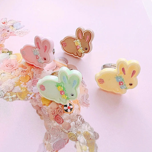 Pop Cutie Gacha Bunny Cookie  Kids Ring Handmade Easter Pop Cutie Accessories