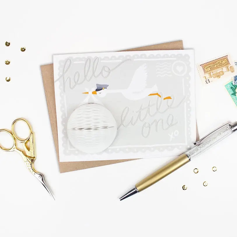 Pop-Up Stork - New Baby Card Inklings