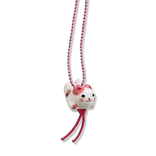 Porcelain Kitty Necklace Pink - handmade Pop Cutie Accessories