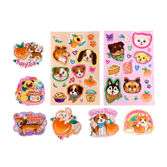 Puppies & Peaches – Scented (2 Sheets & 6 Die-Cut) OOLY