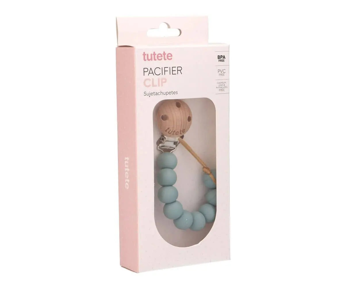 Pure Sage Light Silicone Pacifier Clip Tutete
