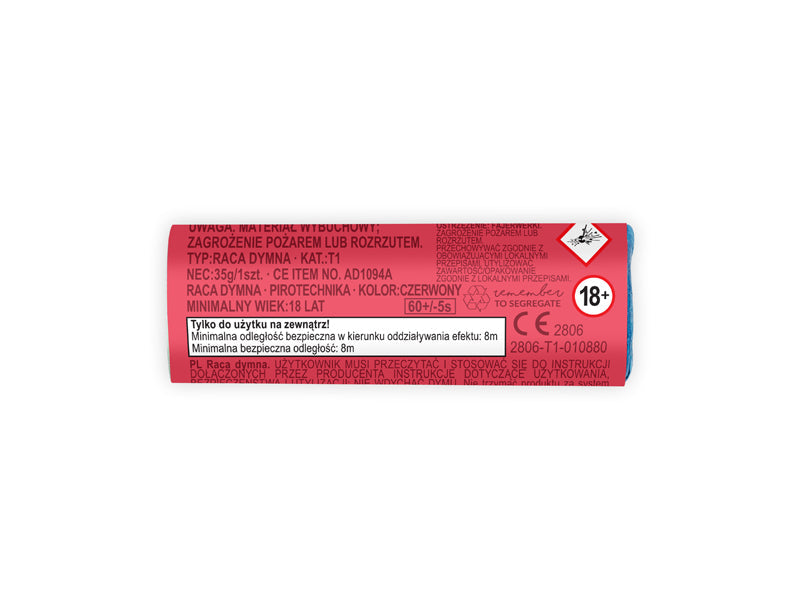 Color Smoke Bomb, 11.5 cm, red: 1pkt/5pc. (RAC2-007)