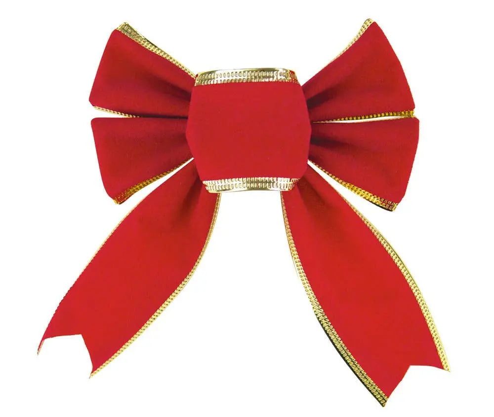 RED AND GOLD VELVET BOW SIZE S Tim&Puce Factory