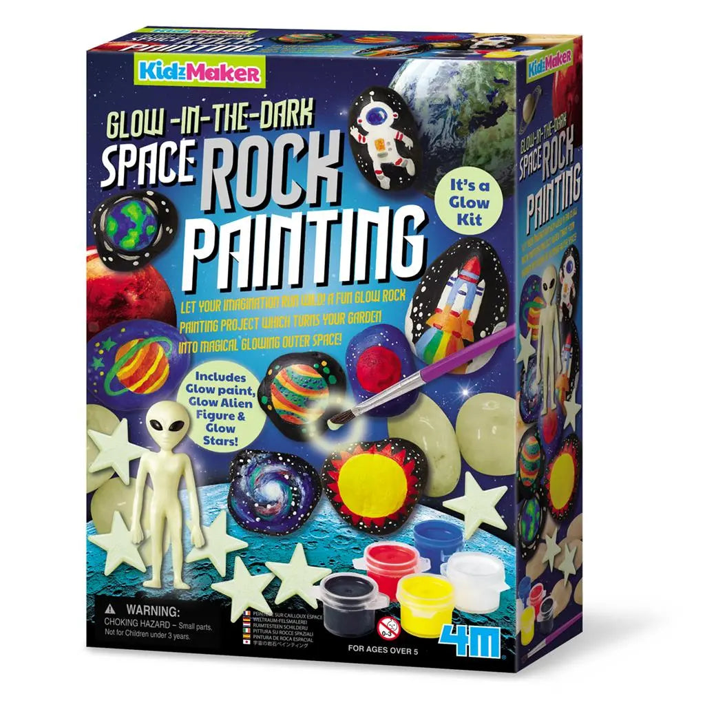 ROCK PAINTING - SPACE GLOW IN THE DARK Dam