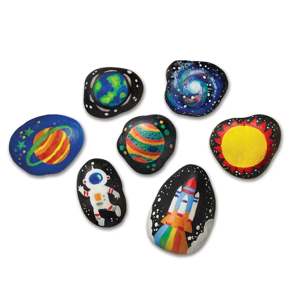 ROCK PAINTING - SPACE GLOW IN THE DARK Dam
