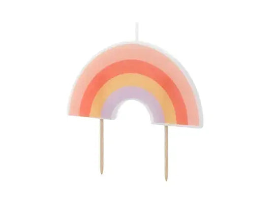Rainbow Birthday Candle, 4.5 cm, mix Partydeco