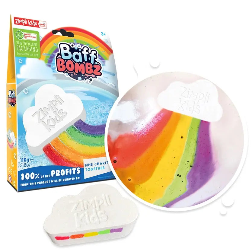 Rainbow Colour Special Effect Baff Bombz -Kids Bath Bomb Toy Zimpli Kids