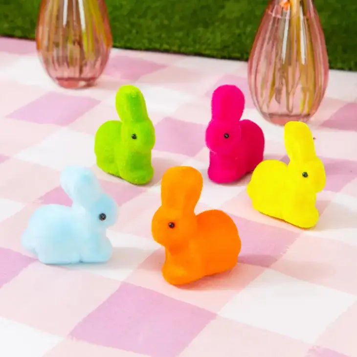 Rainbow Easter Bunny Rabbit Decorations - 5 Pack Talking Tables